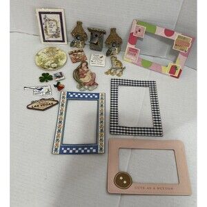 Lot Of 18 Assorted Souvenir Fridge Magnets Birds Travel Frame Religious Cat
